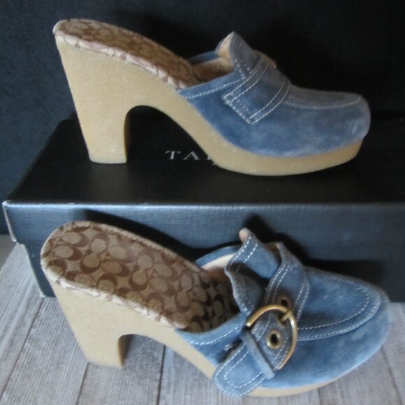 COACH - Light Blue Suede with Rubber Platform Heels - Size 6 - Picture 2 of 8